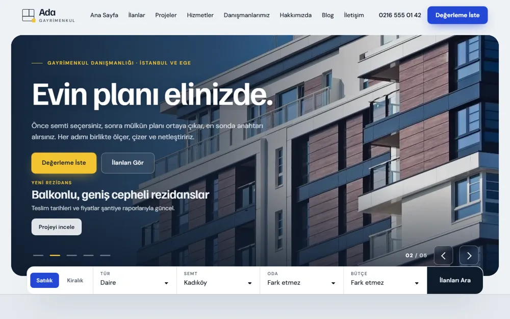 Ada Webdesign-Vorlage, Startseite