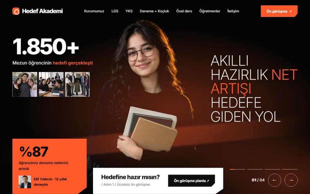 Hedef Webdesign-Vorlage, Startseite