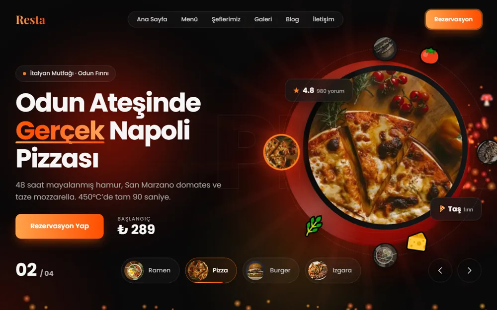Resta Webdesign-Vorlage, Startseite