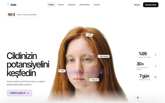 Sade Webdesign-Vorlage, Startseite